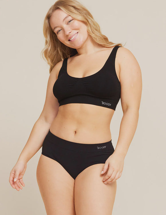 Padded Shaper Crop Bra-Black