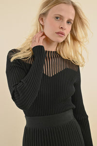 Knitted Sweater-Black