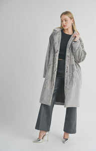 Two-tone Vegan Fur Coat