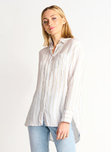 Button Front Oversized Linen Shirt